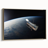 Satellite Orbiting Earth - Stunning Cosmic Wall Art for Home Decor