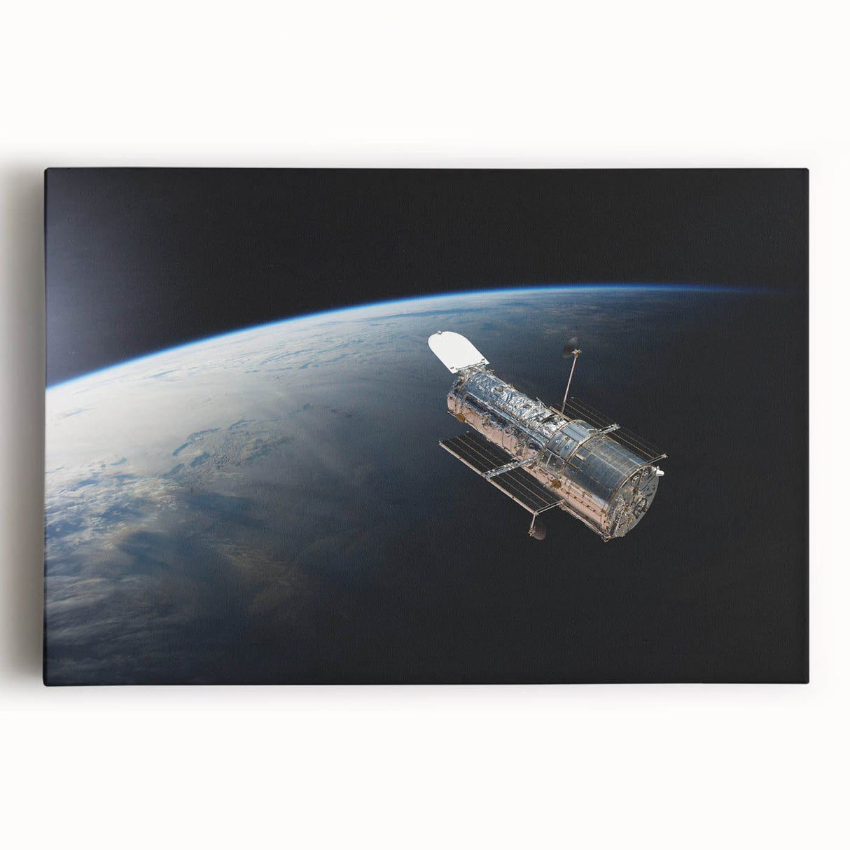 Satellite Orbiting Earth - Stunning Cosmic Wall Art for Home Decor