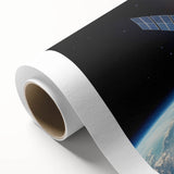 Satellite at Sunrise Over Earth - Cosmic Wall Art for Space Lovers