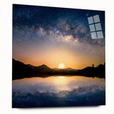 Cosmic Night Sky Reflection Art - Space-Themed Celestial Wall Decor