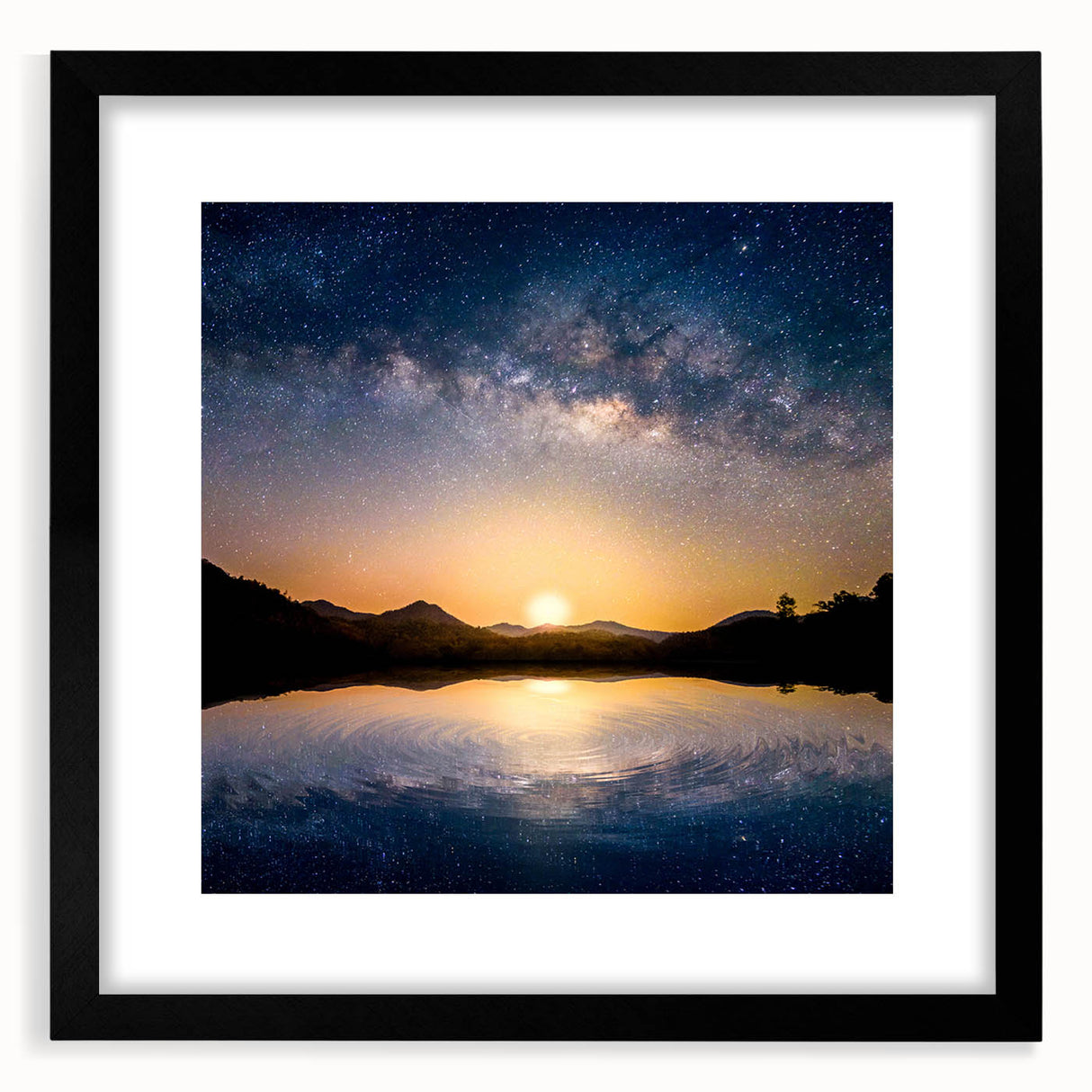 Cosmic Night Sky Reflection Art - Space-Themed Celestial Wall Decor