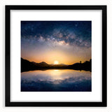 Cosmic Night Sky Reflection Art - Space-Themed Celestial Wall Decor