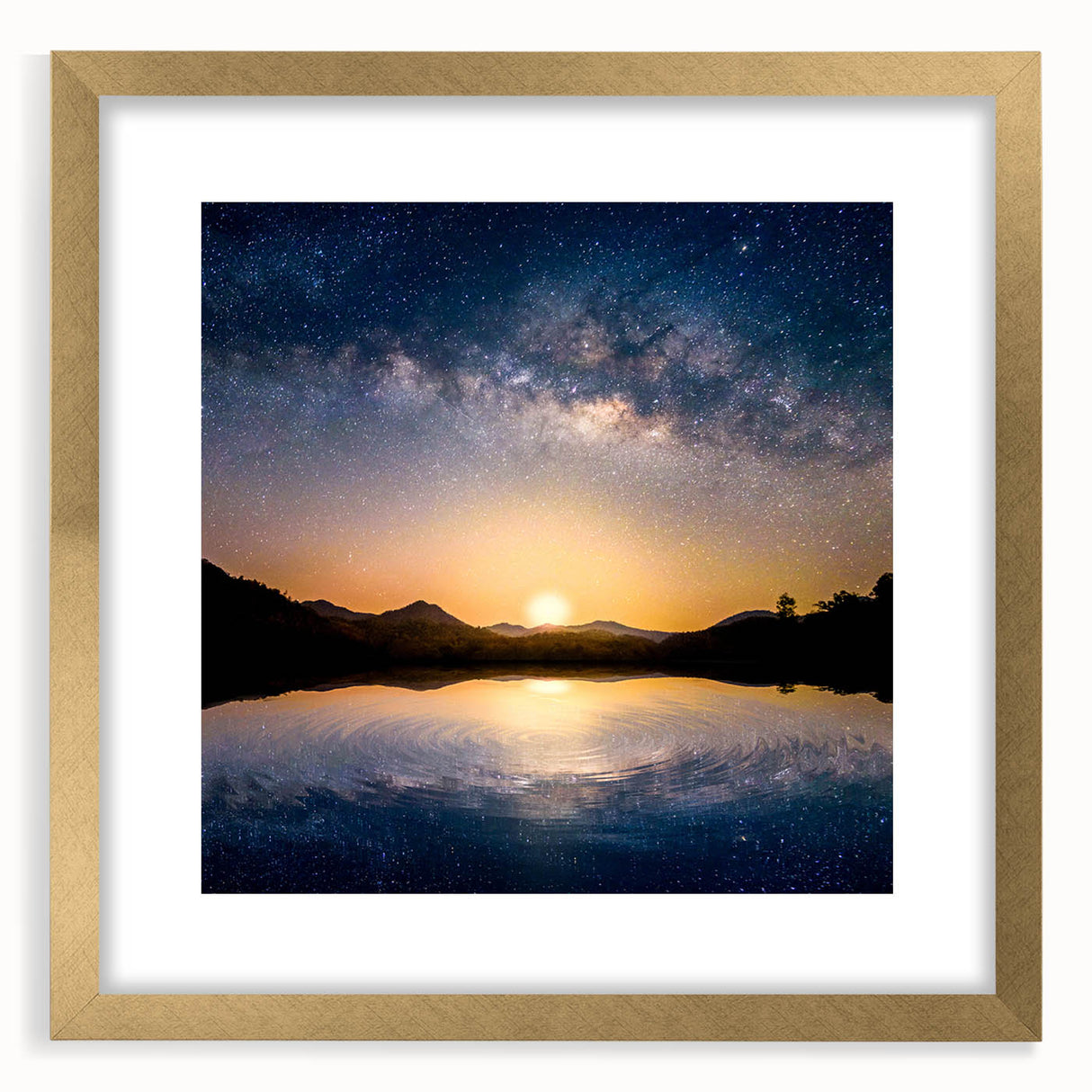 Cosmic Night Sky Reflection Art - Space-Themed Celestial Wall Decor