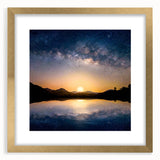 Cosmic Night Sky Reflection Art - Space-Themed Celestial Wall Decor