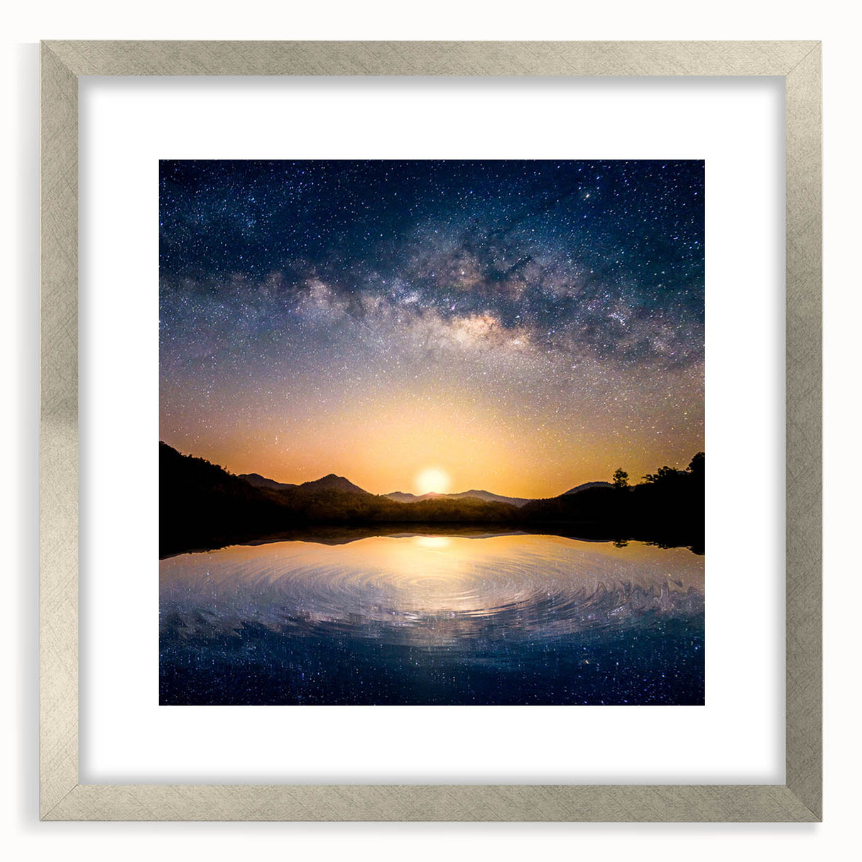 Cosmic Night Sky Reflection Art - Space-Themed Celestial Wall Decor