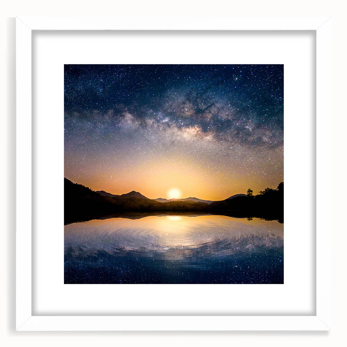 Cosmic Night Sky Reflection Art - Space-Themed Celestial Wall Decor