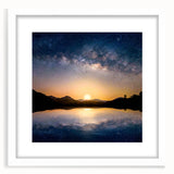 Cosmic Night Sky Reflection Art - Space-Themed Celestial Wall Decor