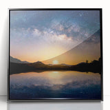 Cosmic Night Sky Reflection Art - Space-Themed Celestial Wall Decor