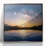 Cosmic Night Sky Reflection Art - Space-Themed Celestial Wall Decor