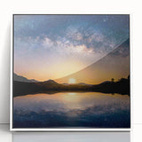 Cosmic Night Sky Reflection Art - Space-Themed Celestial Wall Decor
