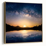 Cosmic Night Sky Reflection Art - Space-Themed Celestial Wall Decor