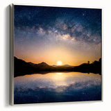Cosmic Night Sky Reflection Art - Space-Themed Celestial Wall Decor