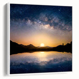 Cosmic Night Sky Reflection Art - Space-Themed Celestial Wall Decor