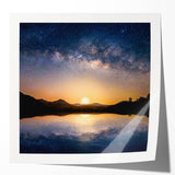 Cosmic Night Sky Reflection Art - Space-Themed Celestial Wall Decor
