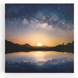 Cosmic Night Sky Reflection Art - Space-Themed Celestial Wall Decor