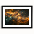 Golden Nebula Explosion Art - Space-Themed Cosmic Wall Decor Print