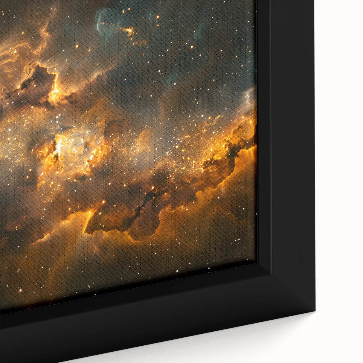 Golden Nebula Explosion Art - Space-Themed Cosmic Wall Decor Print