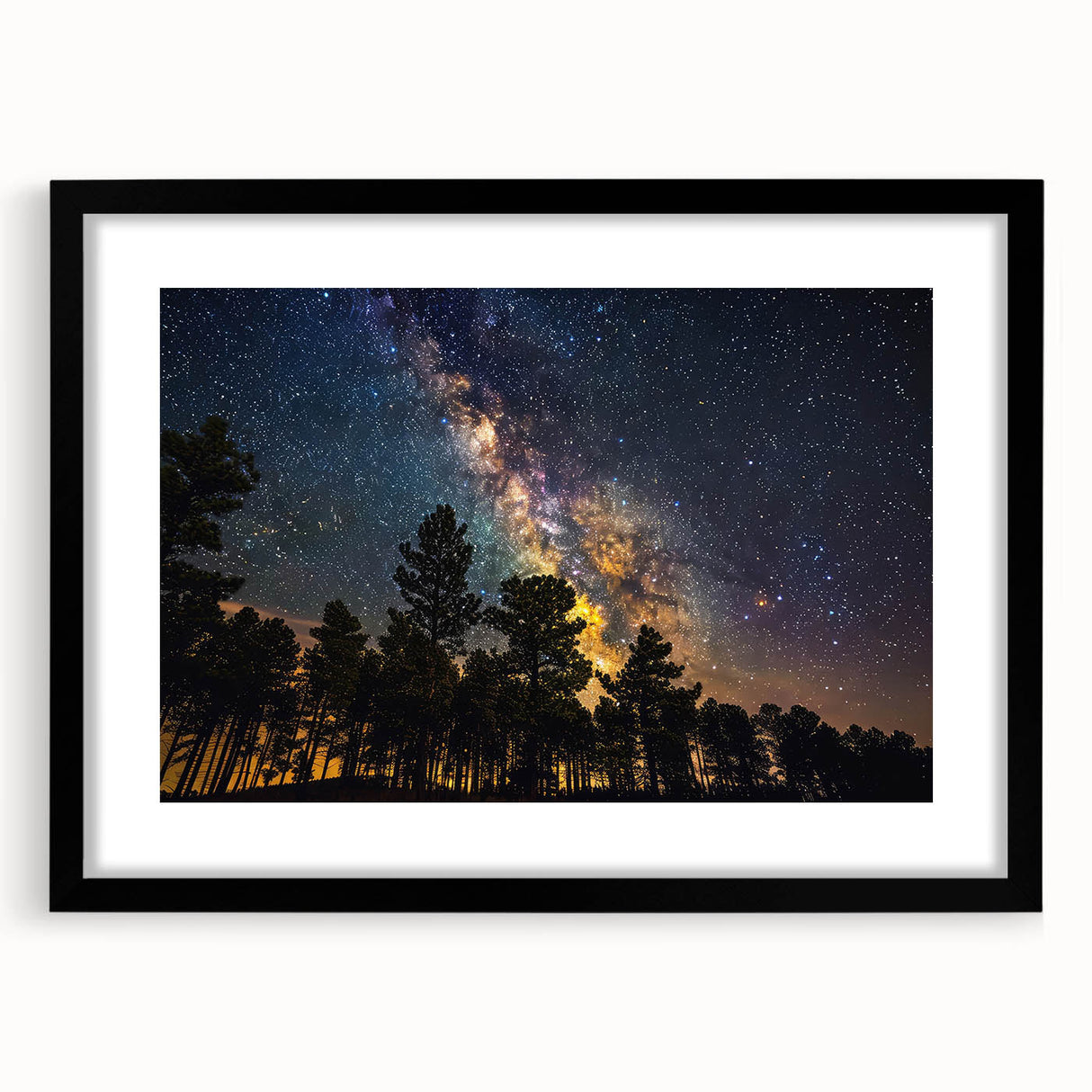 Starry Forest Sky Art - Milky Way Galaxy Wall Decor for Nature Lovers