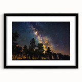 Starry Forest Sky Art - Milky Way Galaxy Wall Decor for Nature Lovers