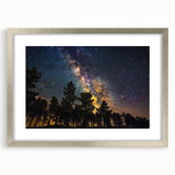 Starry Forest Sky Art - Milky Way Galaxy Wall Decor for Nature Lovers