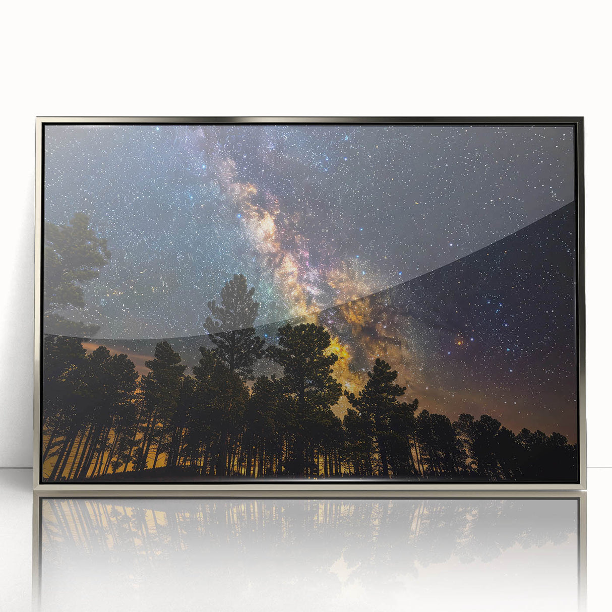 Starry Forest Sky Art - Milky Way Galaxy Wall Decor for Nature Lovers