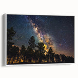 Starry Forest Sky Art - Milky Way Galaxy Wall Decor for Nature Lovers