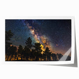 Starry Forest Sky Art - Milky Way Galaxy Wall Decor for Nature Lovers