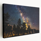 Starry Forest Sky Art - Milky Way Galaxy Wall Decor for Nature Lovers