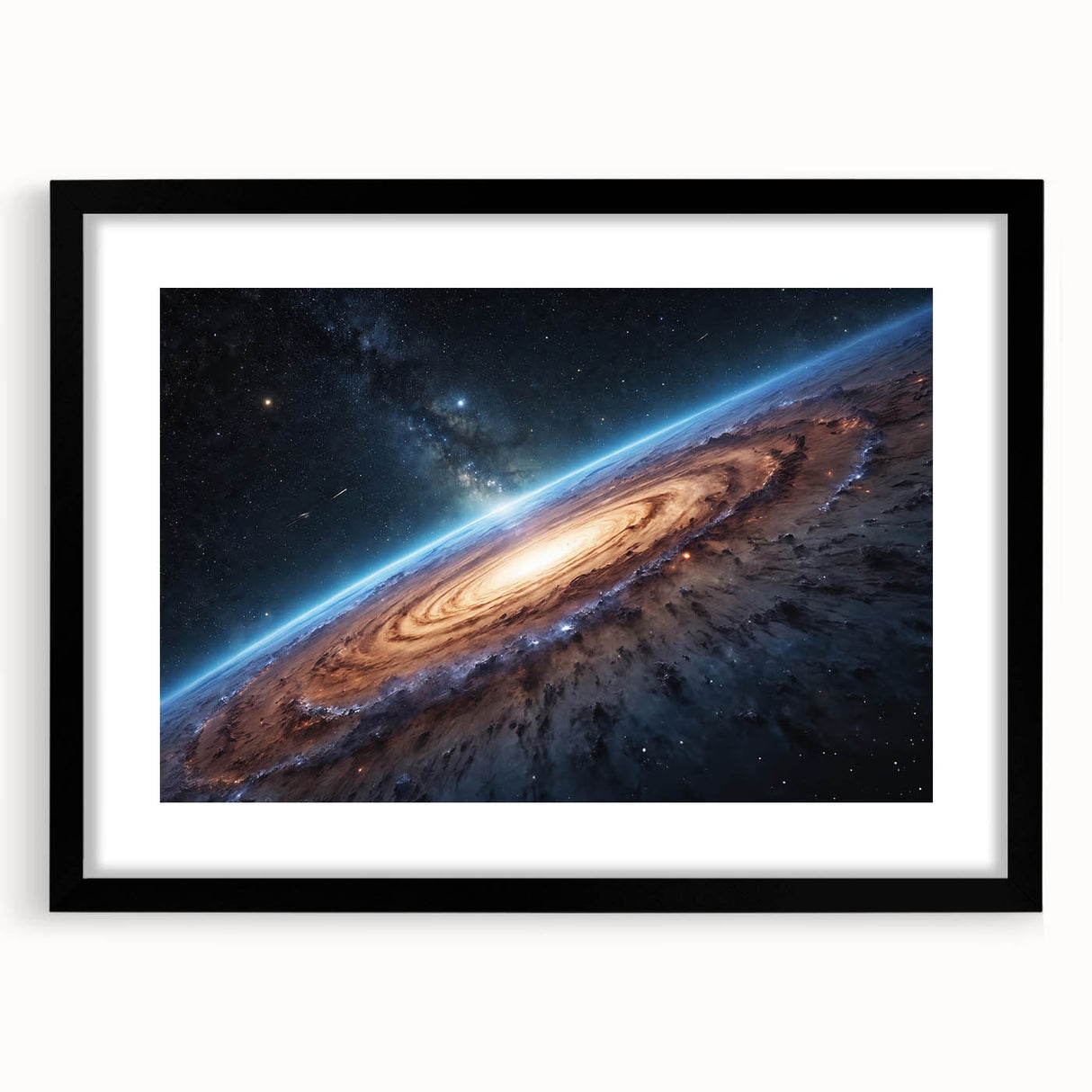 Spiral Galaxy Edge Art - Cosmic Space-Themed Stellar Wall Decor Print
