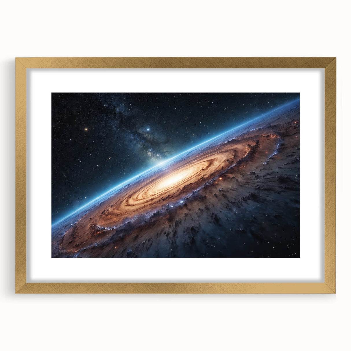 Spiral Galaxy Edge Art - Cosmic Space-Themed Stellar Wall Decor Print