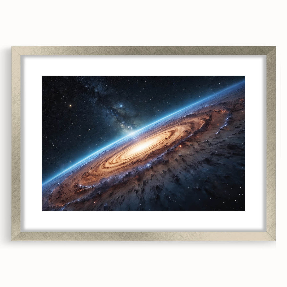 Spiral Galaxy Edge Art - Cosmic Space-Themed Stellar Wall Decor Print