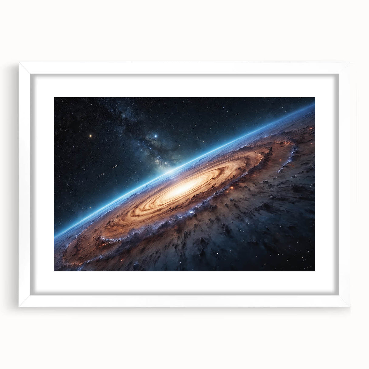 Spiral Galaxy Edge Art - Cosmic Space-Themed Stellar Wall Decor Print