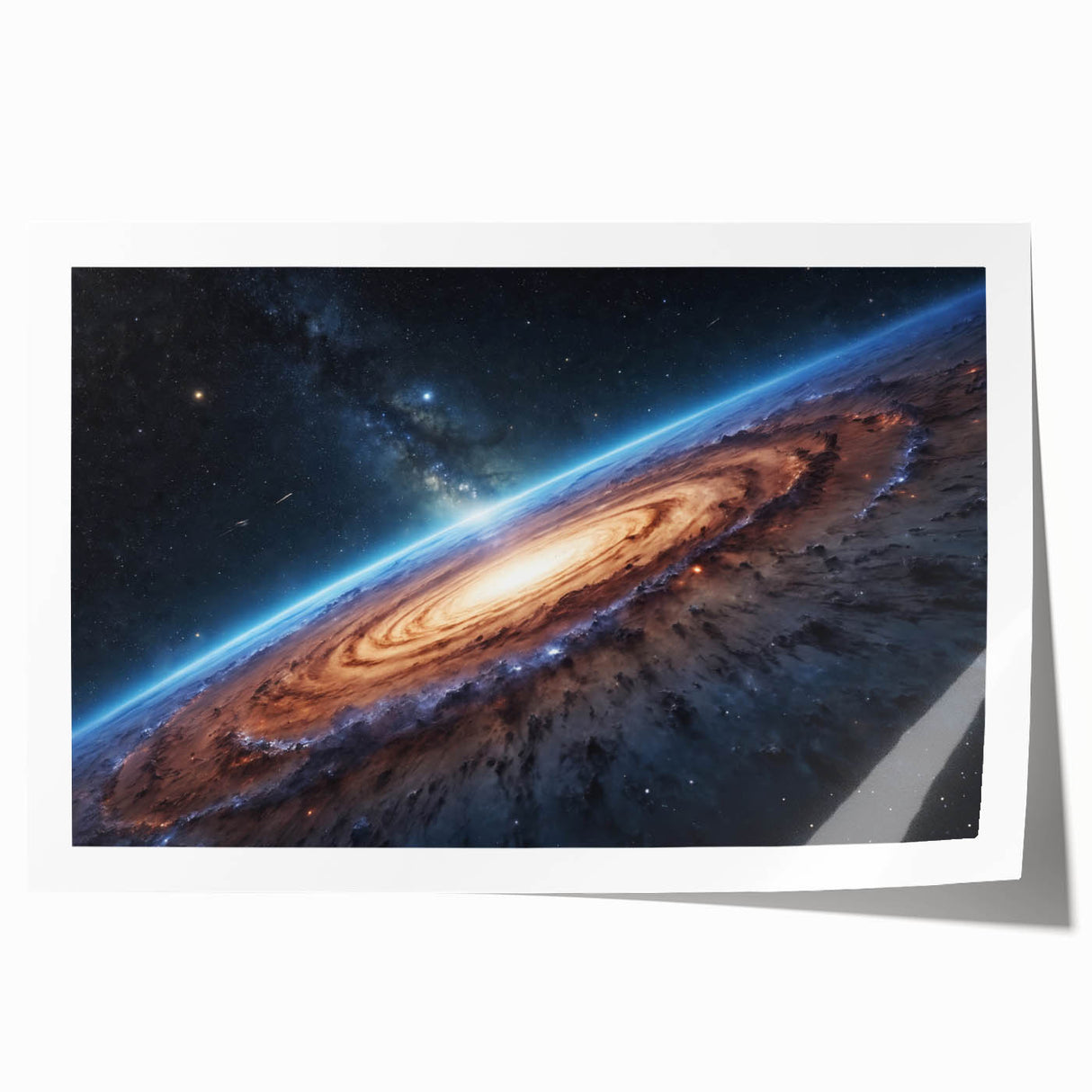 Spiral Galaxy Edge Art - Cosmic Space-Themed Stellar Wall Decor Print
