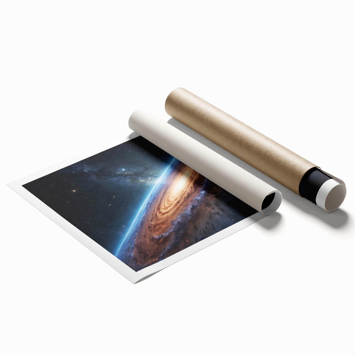 Spiral Galaxy Edge Art - Cosmic Space-Themed Stellar Wall Decor Print