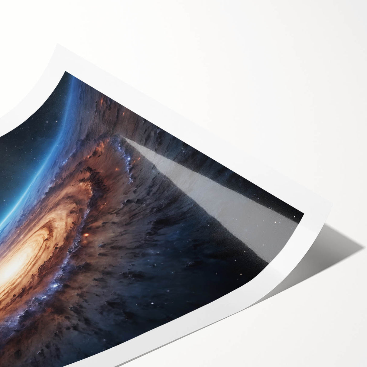 Spiral Galaxy Edge Art - Cosmic Space-Themed Stellar Wall Decor Print