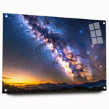 Milky Way Galaxy Sunset Art - Cosmic Starry Sky Wall Decor for Homes