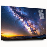 Milky Way Galaxy Sunset Art - Cosmic Starry Sky Wall Decor for Homes