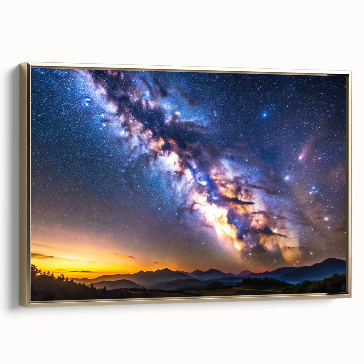Milky Way Galaxy Sunset Art - Cosmic Starry Sky Wall Decor for Homes