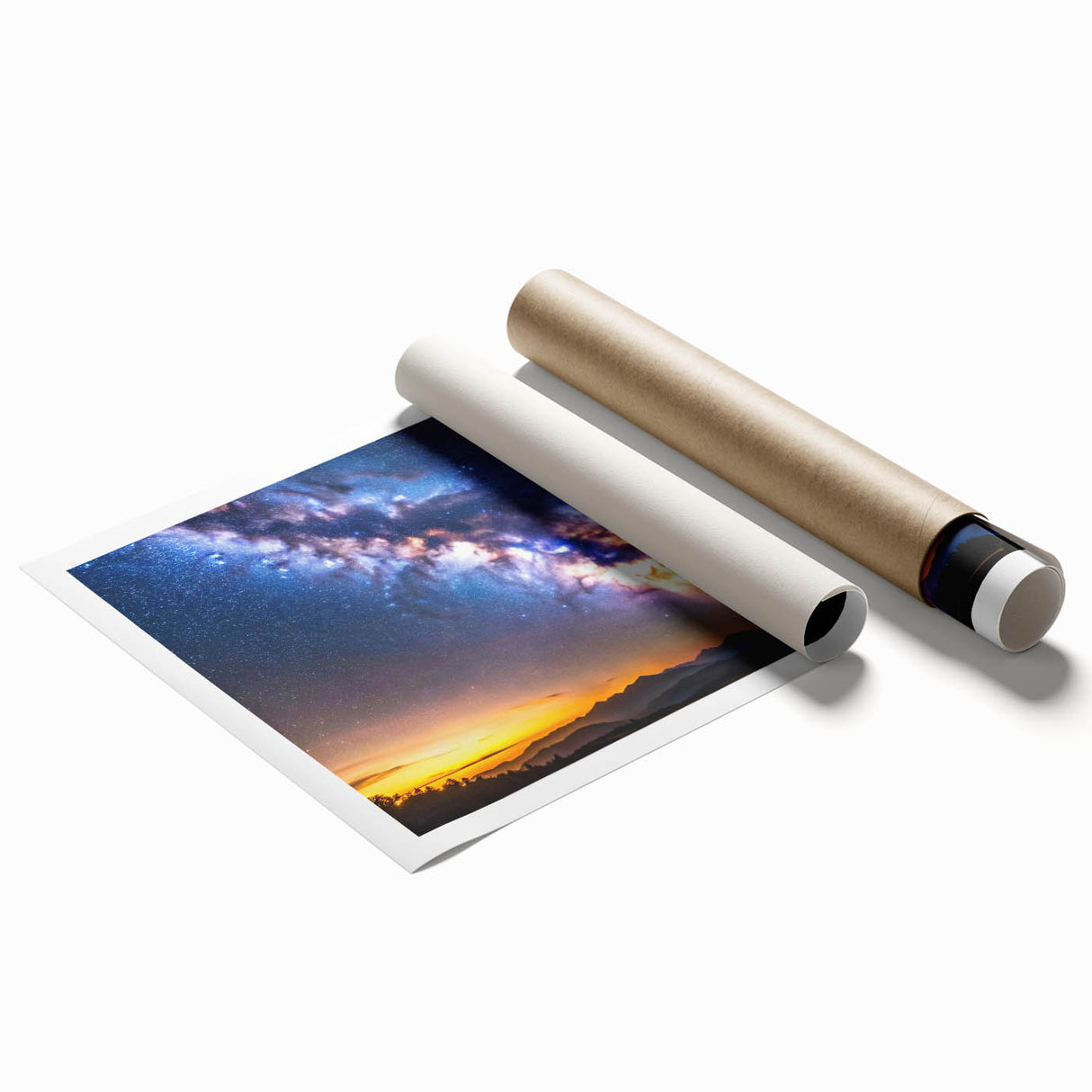Milky Way Galaxy Sunset Art - Cosmic Starry Sky Wall Decor for Homes