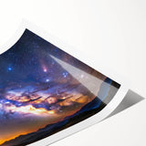 Milky Way Galaxy Sunset Art - Cosmic Starry Sky Wall Decor for Homes