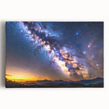 Milky Way Galaxy Sunset Art - Cosmic Starry Sky Wall Decor for Homes