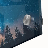 Starry Night Sky Over Forest Art - Cosmic Wall Decor for Nature Lovers