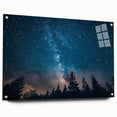Starry Night Sky Over Forest Art - Cosmic Wall Decor for Nature Lovers