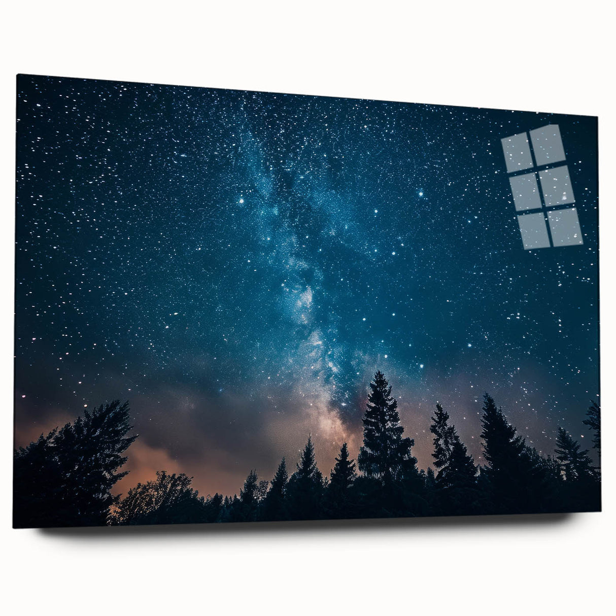Starry Night Sky Over Forest Art - Cosmic Wall Decor for Nature Lovers