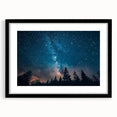 Starry Night Sky Over Forest Art - Cosmic Wall Decor for Nature Lovers