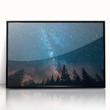Starry Night Sky Over Forest Art - Cosmic Wall Decor for Nature Lovers
