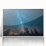 Starry Night Sky Over Forest Art - Cosmic Wall Decor for Nature Lovers