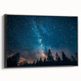 Starry Night Sky Over Forest Art - Cosmic Wall Decor for Nature Lovers