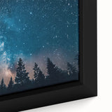Starry Night Sky Over Forest Art - Cosmic Wall Decor for Nature Lovers