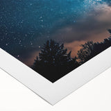 Starry Night Sky Over Forest Art - Cosmic Wall Decor for Nature Lovers